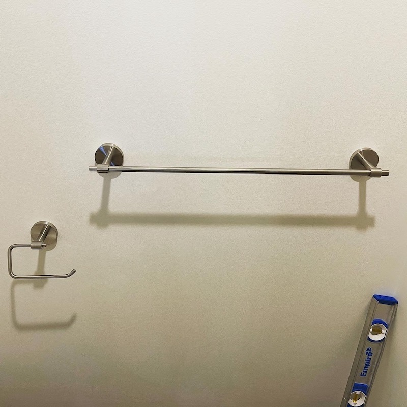 Towel rack and toilet paper holder mounting in Boston, MA